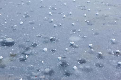 Hailstones can vary in size.